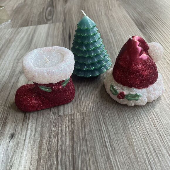 Holiday Time Other - Set of 3 3D Holiday Time Sculpted Candle Christmas Trees New in Container